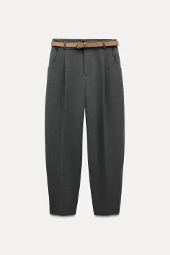 Clearance PANTALÓN PLIEGUES CINTURÓN Mujer Pantalones