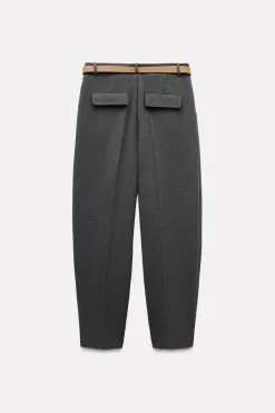 Clearance PANTALÓN PLIEGUES CINTURÓN Mujer Pantalones