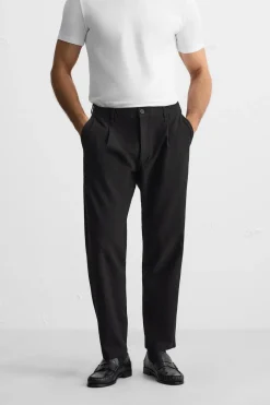 New PANTALÓN PLIEGUES CON VISCOSA Hombre Pantalones