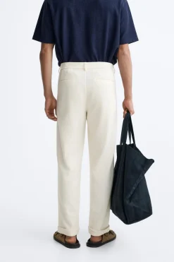 New PANTALÓN PLIEGUES ESTRUCTURA Hombre Pantalones