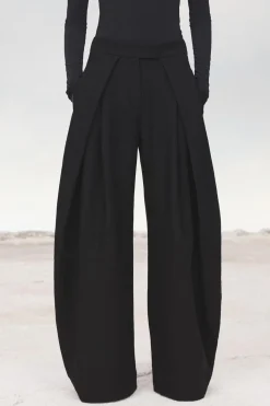 Outlet PANTALÓN PLIEGUES LANA 100% LIMITED EDITION Mujer Pantalones