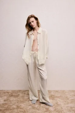 Clearance PANTALÓN PUNTILLA BORDADOS ABALORIOS Mujer Pantalones