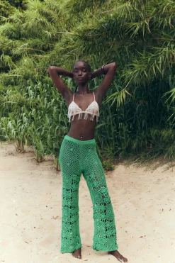 Discount PANTALÓN PUNTO CROCHET Mujer Pantalones