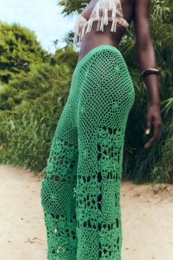 Discount PANTALÓN PUNTO CROCHET Mujer Pantalones