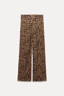 Fashion PANTALÓN PUNTO ESTAMPADO ANIMAL Mujer Pantalones|Cárdigan / Jerséis