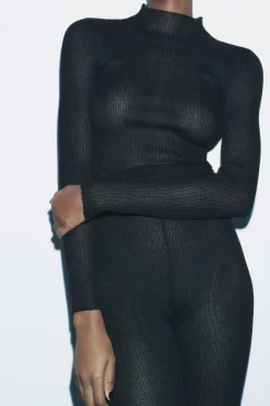 Fashion PANTALÓN PUNTO FINO RIB Mujer Pantalones