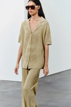 Hot PANTALÓN PUNTO JACQUARD Mujer Pantalones|Cárdigan / Jerséis