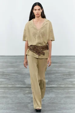 Hot PANTALÓN PUNTO JACQUARD Mujer Pantalones|Cárdigan / Jerséis