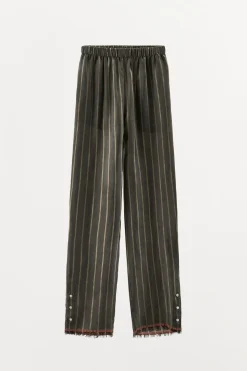 Discount PANTALÓN RAYAS BOTONES LATERALES Mujer Pantalones|Lenceria