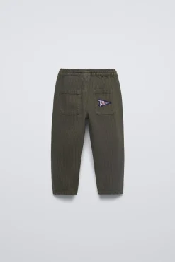 Niños ZARA 1½ - 6 Años·Pantalones / Leggings|6 - 18 Meses·Pantalones / Leggings<PANTALÓN RAYAS PARCHE