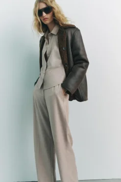 Fashion PANTALÓN RECTO Mujer Pantalones