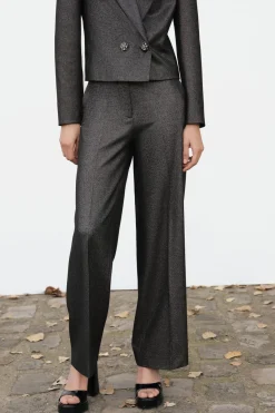 Clearance PANTALÓN RECTO BRILLO Mujer Pantalones