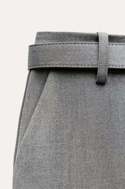 Outlet PANTALÓN RECTO CINTURÓN Mujer Pantalones