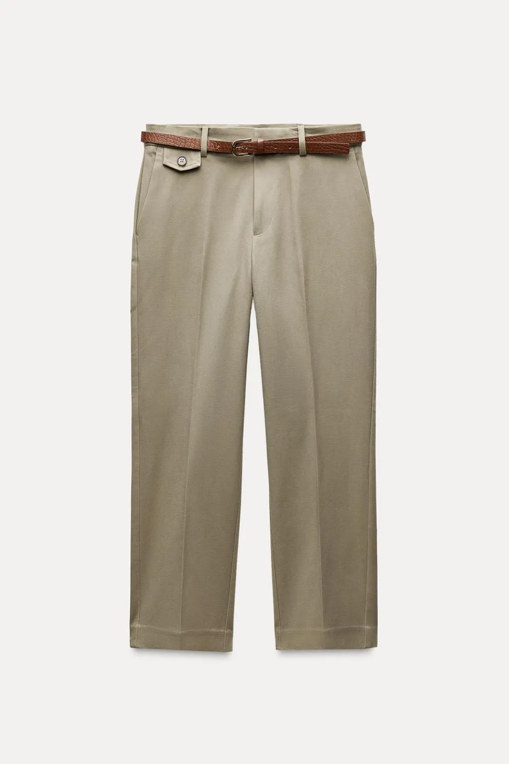 Best PANTALÓN RECTO CINTURÓN Mujer Pantalones