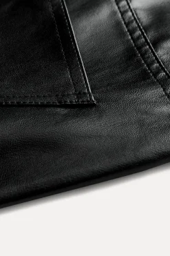 Online PANTALÓN RECTO EFECTO PIEL ZW COLLECTION Mujer Pantalones