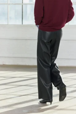 Online PANTALÓN RECTO EFECTO PIEL ZW COLLECTION Mujer Pantalones