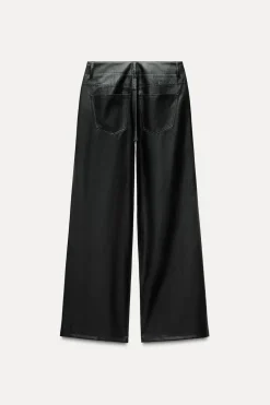 Online PANTALÓN RECTO EFECTO PIEL ZW COLLECTION Mujer Pantalones