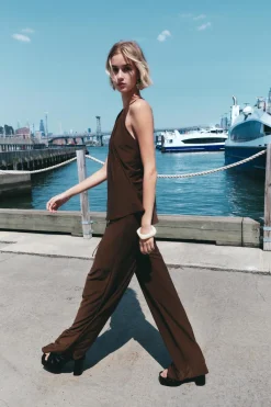 Hot PANTALÓN RECTO FLUIDO Mujer Pantalones