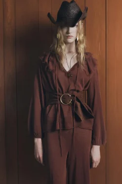 Best PANTALÓN RECTO PUNTO LISO Mujer Pantalones|Cárdigan / Jerséis