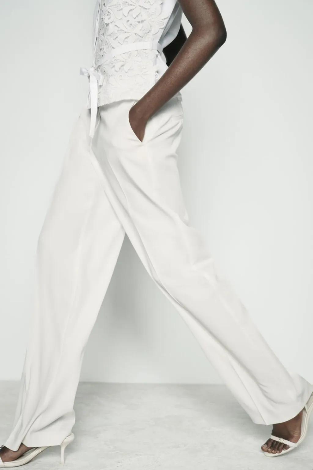 Discount PANTALÓN RECTO TIRO ALTO Mujer Pantalones