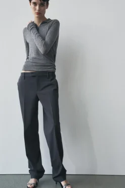 Sale PANTALÓN RECTO TIRO BAJO ZW COLLECTION Mujer Pantalones