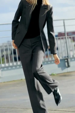 Fashion PANTALÓN RECTO TIRO MEDIO Mujer Pantalones