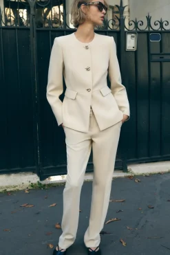 Hot PANTALÓN RECTO TIRO MEDIO Mujer Pantalones