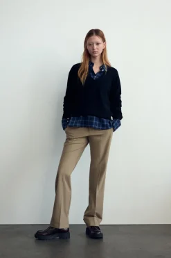 Outlet PANTALÓN RECTO VUELTA Mujer Pantalones