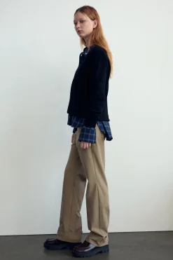 Outlet PANTALÓN RECTO VUELTA Mujer Pantalones