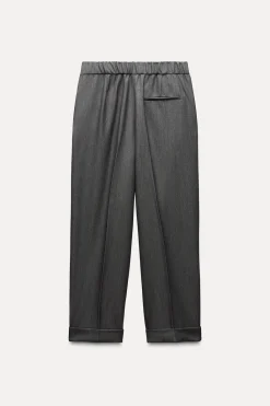 Hot PANTALÓN RECTO VUELTA BAJO Mujer Pantalones