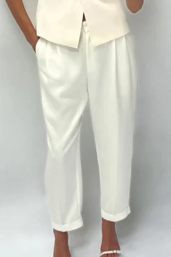 Discount PANTALÓN RECTO VUELTA BAJO Mujer Pantalones