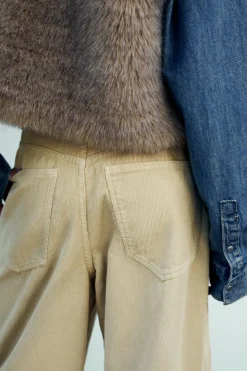 Online PANTALÓN RELAXED OVERSIZE PANA TIRO MEDIO Mujer Pantalones