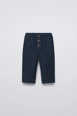 Niños ZARA 6 - 18 Meses·Pantalones / Leggings<PANTALÓN SARGA BOLSILLOS