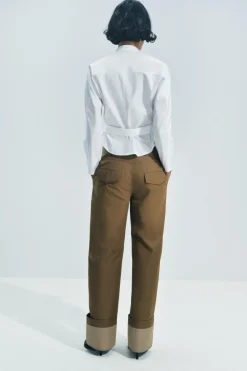 Discount PANTALÓN SARGA CINTURÓN ZW COLLECTION Mujer Pantalones