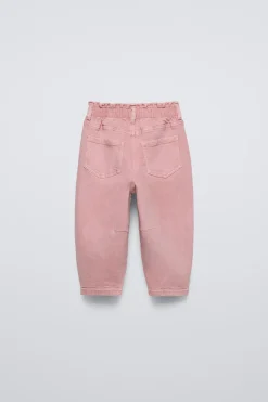 Niños ZARA 1½ - 6 Años·Pantalones|6 - 18 Meses·Pantalones / Leggings<PANTALÓN SARGA PAPERBAG