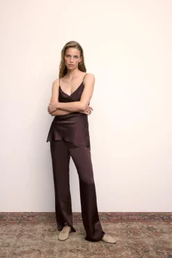 Fashion PANTALÓN SATINADO Mujer Pantalones