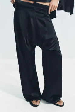Online PANTALÓN SATINADO ASIMÉTRICO ZW COLLECTION Mujer Pantalones
