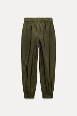 Sale PANTALÓN SATINADO BAJO PUÑO Mujer Pantalones