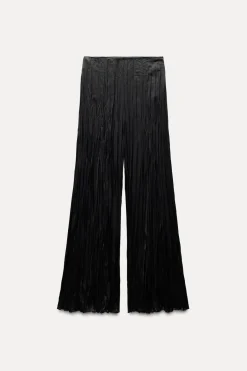 Discount PANTALÓN SATINADO EFECTO ARRUGADO Mujer Pantalones