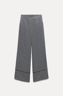 Online PANTALÓN SATINADO ESTAMPADO GEOMÉTRICO Mujer Pantalones