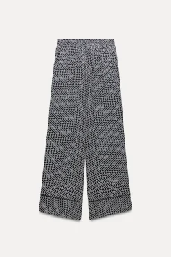 Online PANTALÓN SATINADO ESTAMPADO GEOMÉTRICO Mujer Pantalones