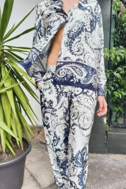 Fashion PANTALÓN SATINADO ESTAMPADO Mujer Pantalones