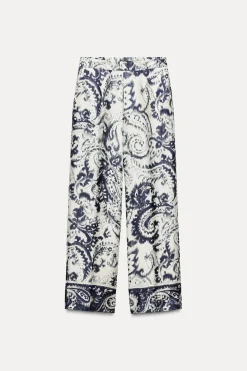 Fashion PANTALÓN SATINADO ESTAMPADO Mujer Pantalones