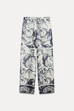 Fashion PANTALÓN SATINADO ESTAMPADO Mujer Pantalones