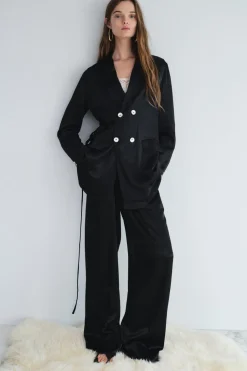 Fashion PANTALÓN SATINADO LAZO ZW COLLECTION Mujer Pantalones