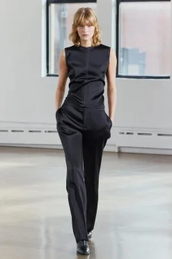 New PANTALÓN SATINADO PESPUNTES ZW COLLECTION Mujer Pantalones