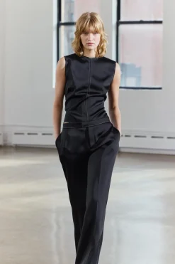 New PANTALÓN SATINADO PESPUNTES ZW COLLECTION Mujer Pantalones