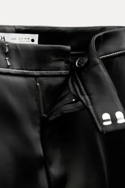 New PANTALÓN SATINADO PESPUNTES ZW COLLECTION Mujer Pantalones