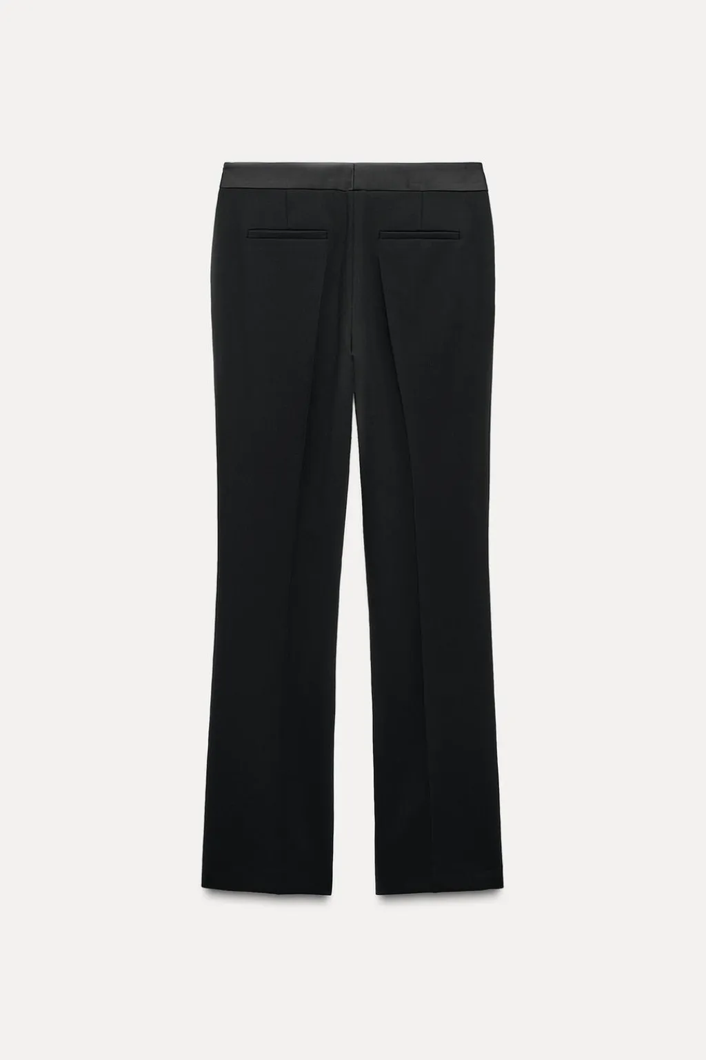 Hot PANTALÓN SMOKING CINTURA COMBINADA SATINADA Mujer Pantalones