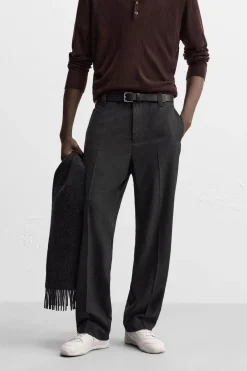 Sale PANTALÓN STRAIGHT FIT CON VISCOSA Hombre Pantalones